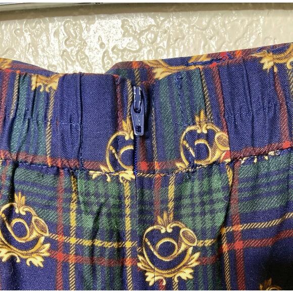 VTG 90s Gaucho Pants Womens Size 10 Plaid Wide Leg Elastic Waist USA Preppy - Picture 3 of 13